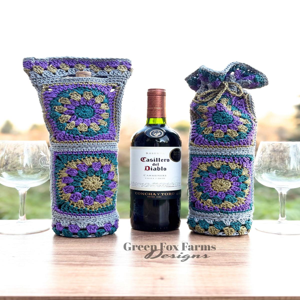Calliope Wine Bottle Bag (Crochet)