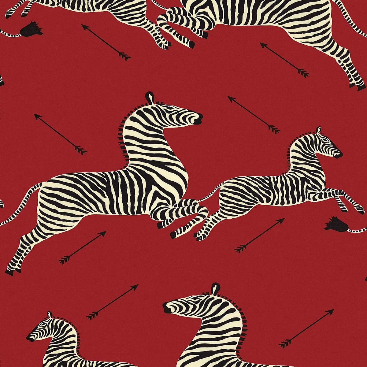 Zebras | Outdoor - Masai Red by Scalamandre Fabric