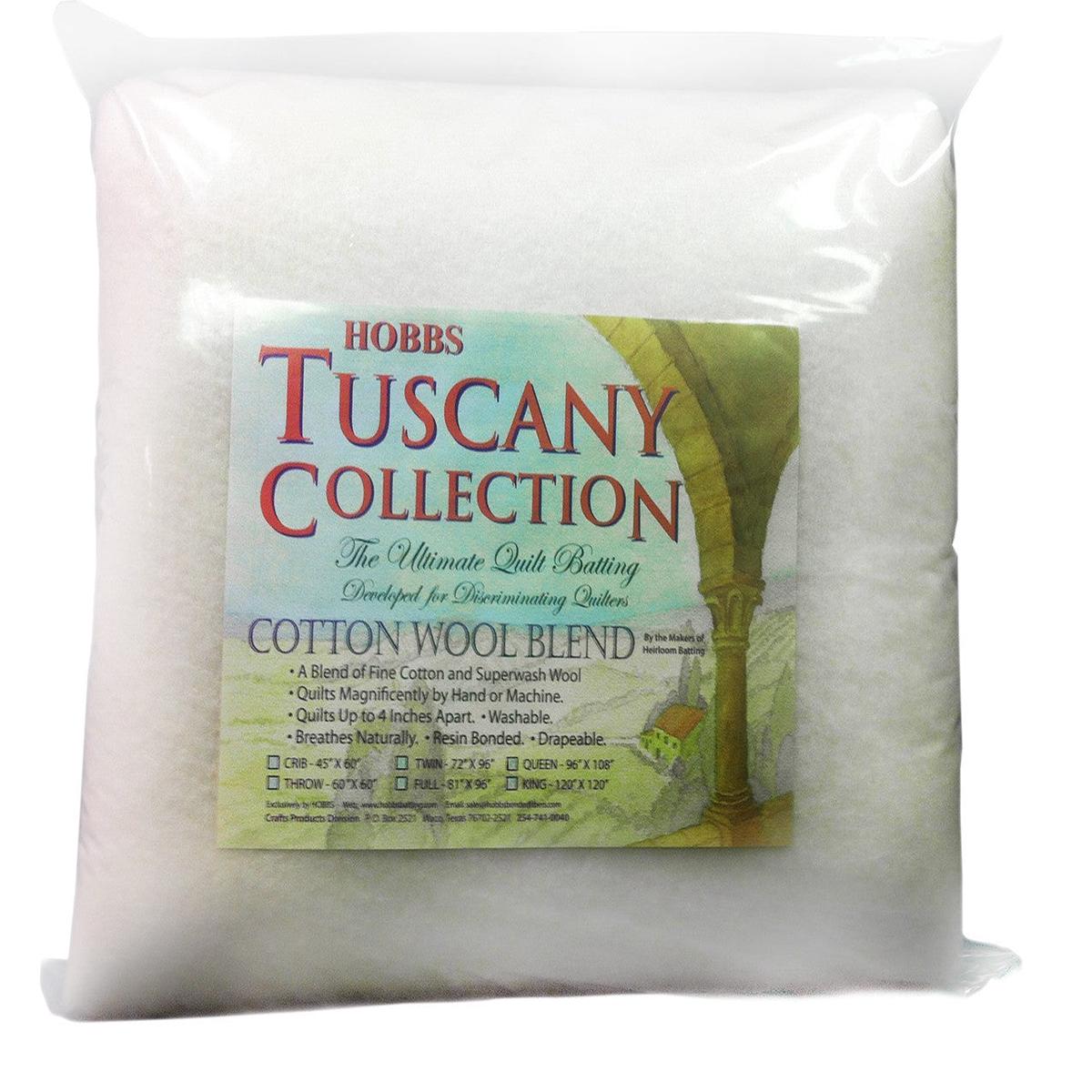 Tuscany 20% Wool 80% Cotton Batting Queen 96in X 108in
