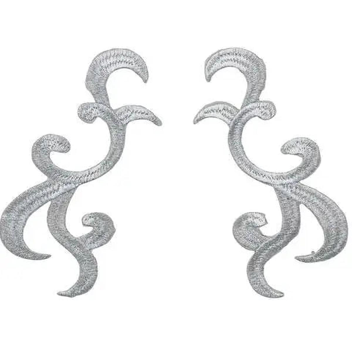Yaya Han Cosplay 2 pk Iron on Swirl Appliques Silver