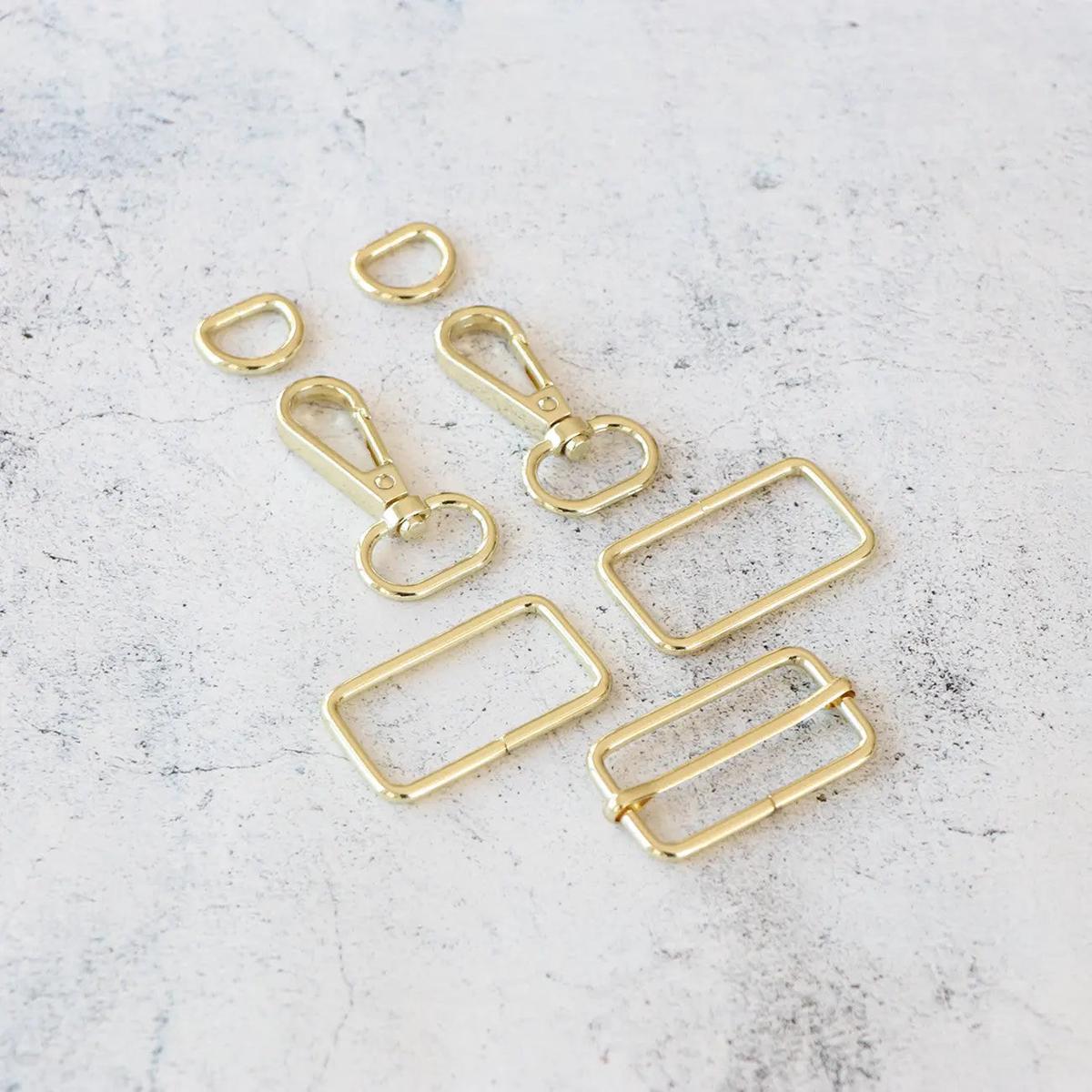 1-1/2in Wide Webbing Strap Hardware Kit Gold