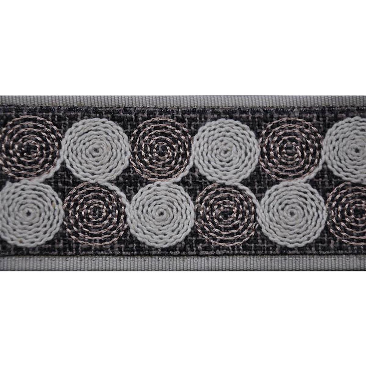2 3/8-inch Decorative Woven Trim Tape Circle Pattern 5 Yard Roll | Style BR-7591