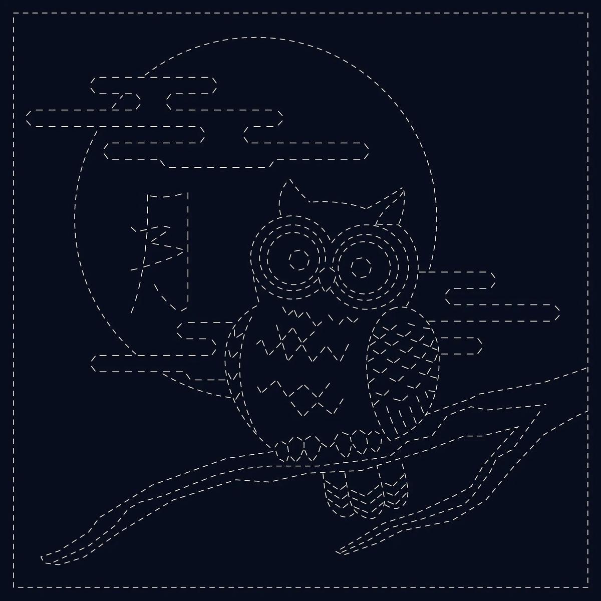 Sashiko Cloth Owl