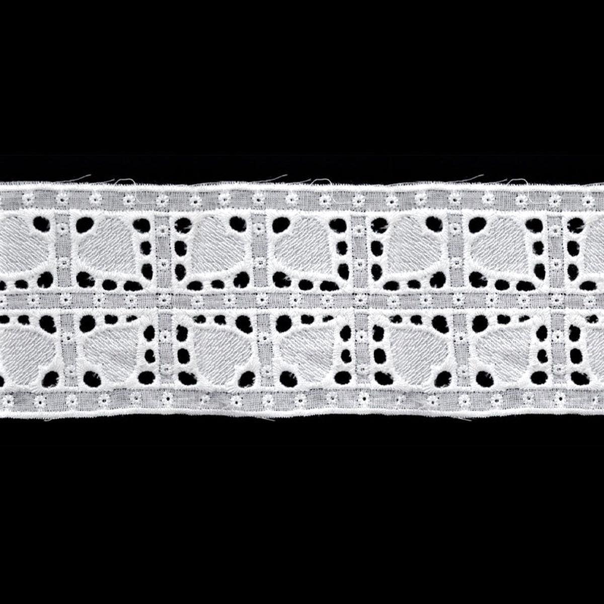 White Floral Heart Eyelet Lace Trim, 2 3/8-in X 5 Yards Lace Ribbon for Sewing, Crafts & Garments 5 Yard Roll