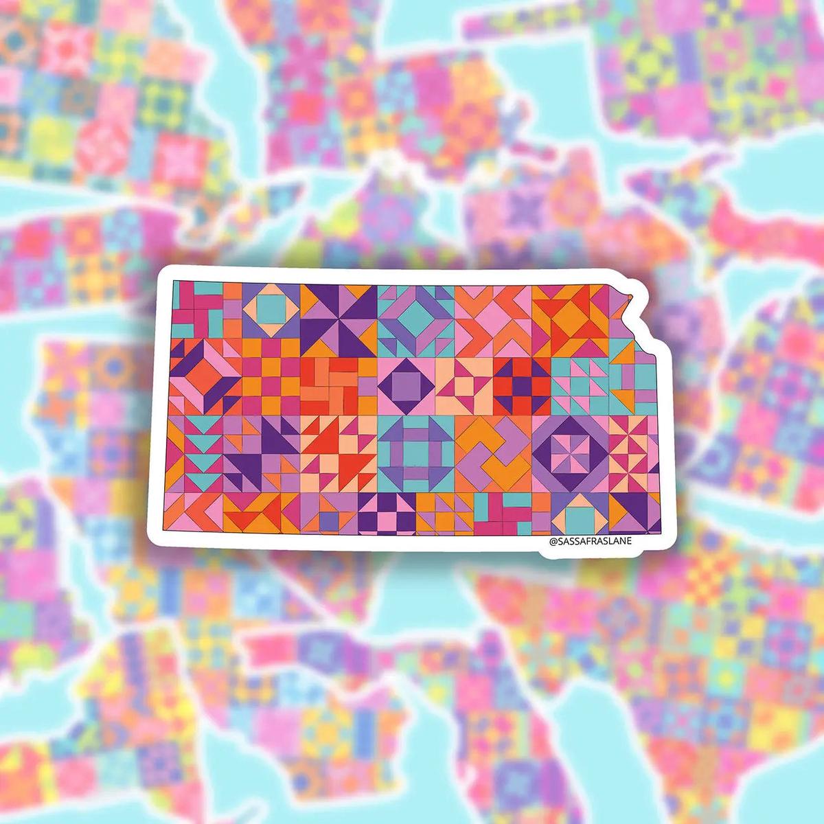 Kansas State Quilt Stickers