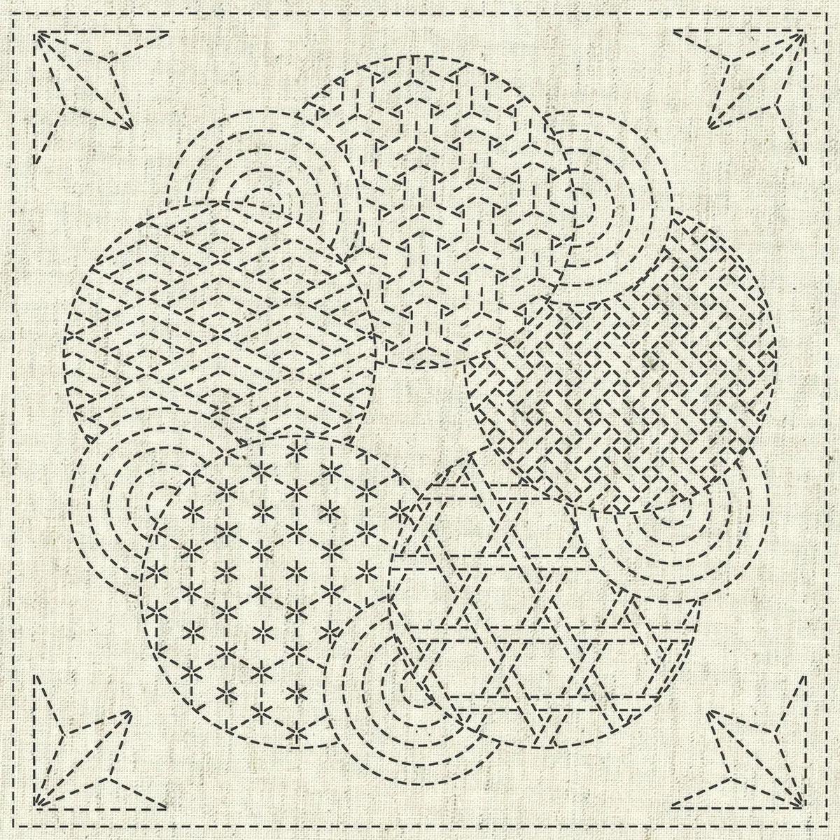 Sashiko Cloth - Kaza-Guruma 3