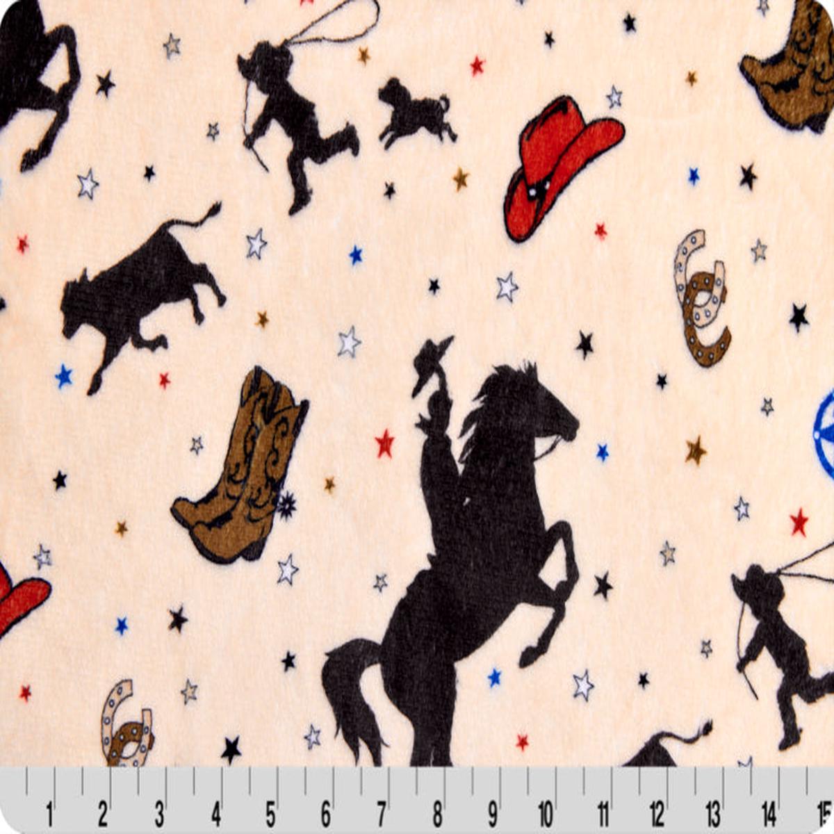 Natural Junior Rodeo Digital Cloud Cuddle 58/60" Fabric Per Yard