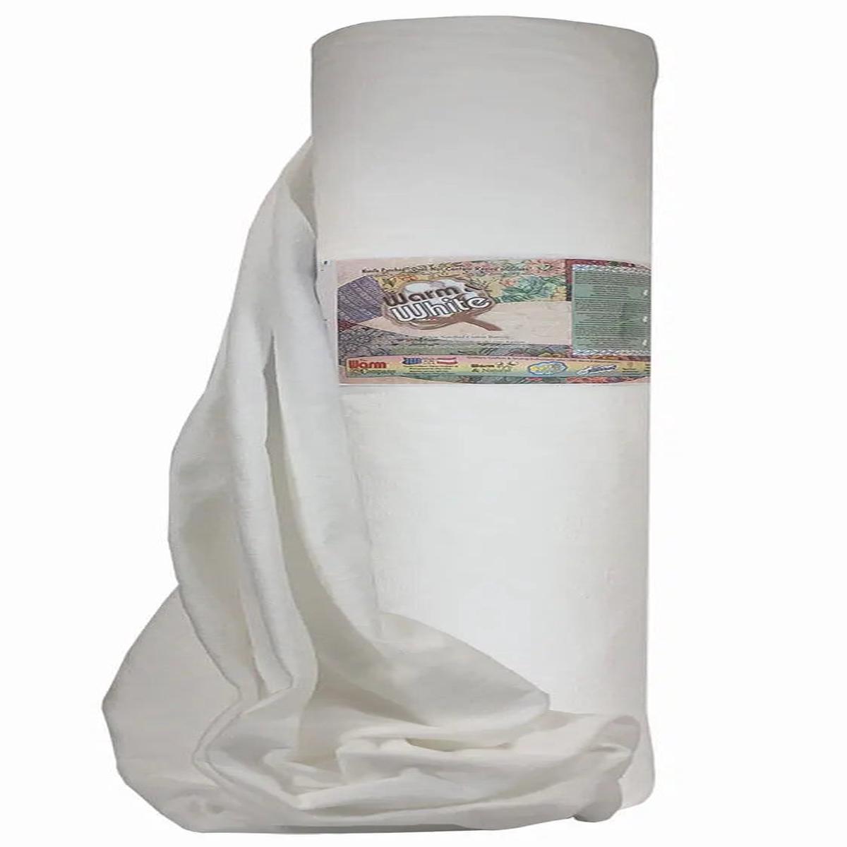 Warm & White 124" x 30 YD Cotton Batting - White Cotton Quilt Batting