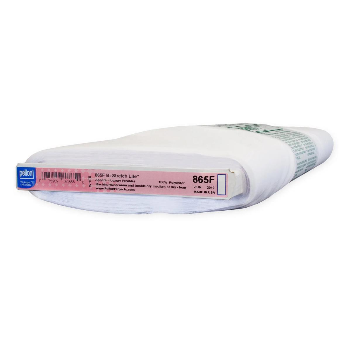 Pellon 865F Bi-Stretch Lite Interfacing 20" x 10 yards Bolt. Color: White.