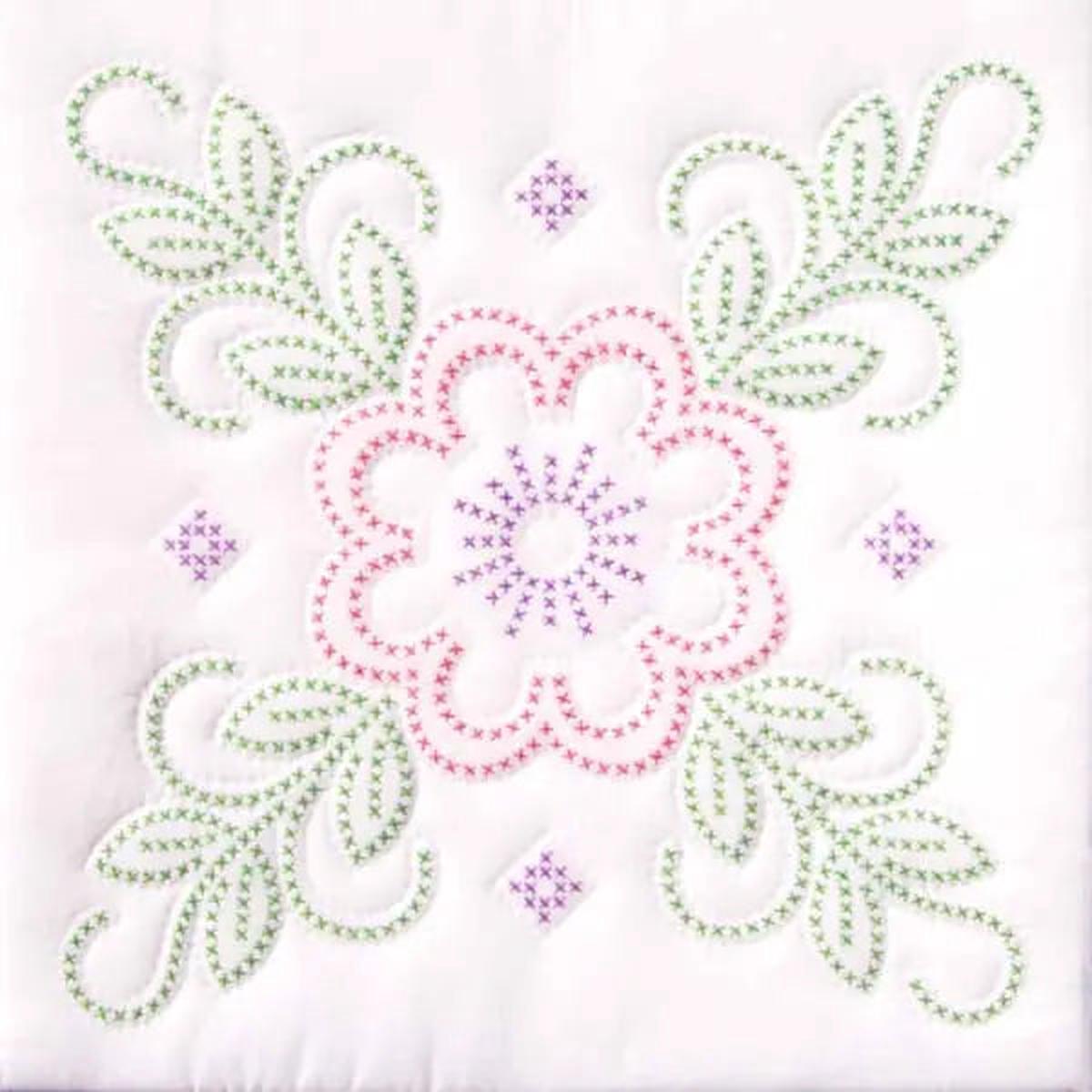 XX Floral Design Quilt Block Set