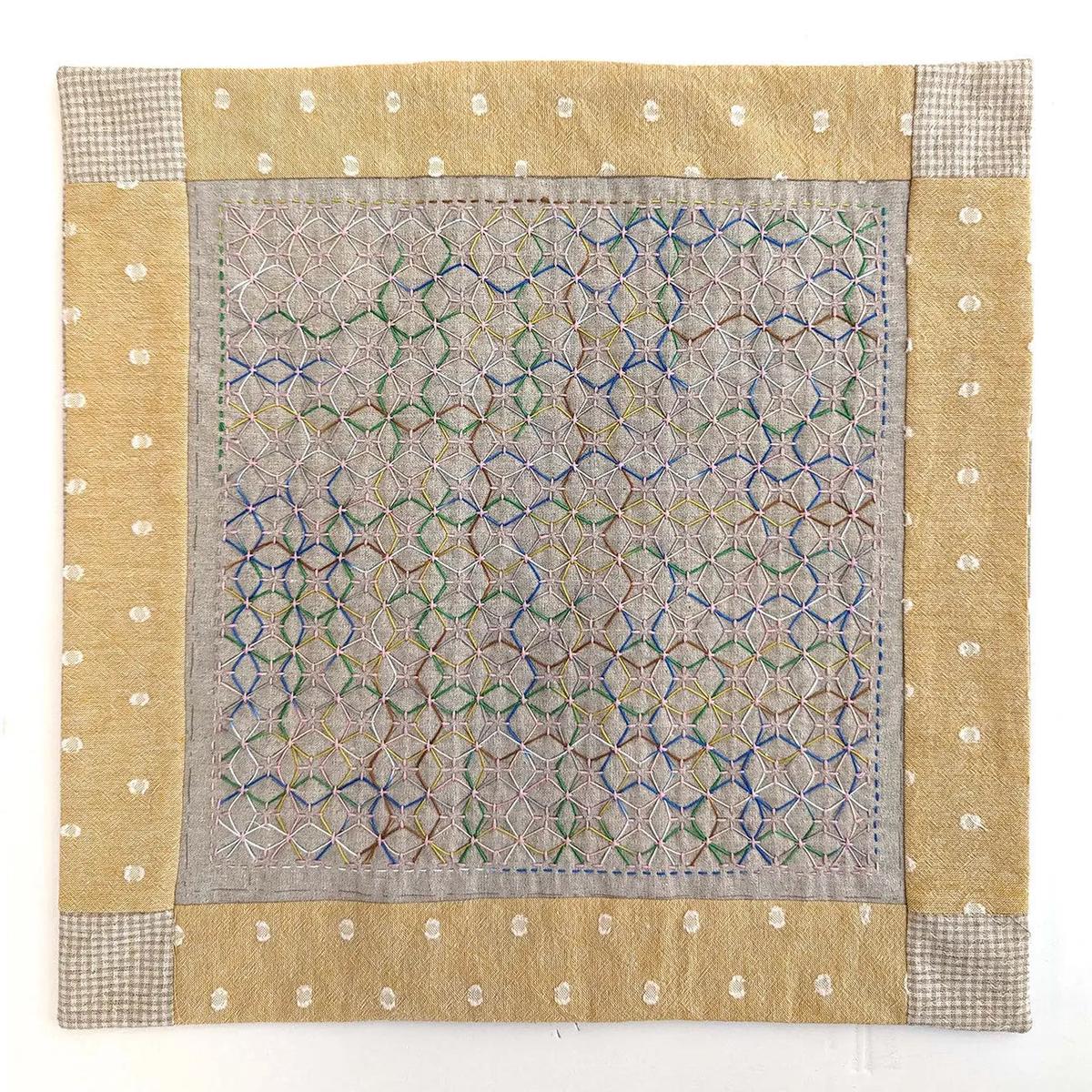 Weaving Sashiko Hydrangea Greige