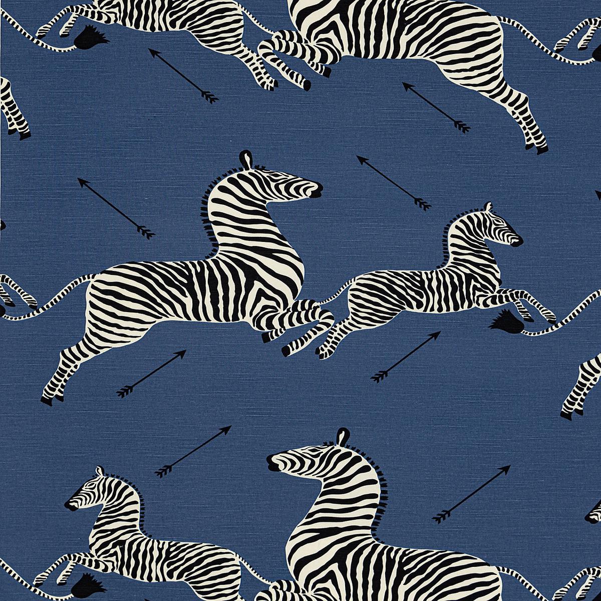 Zebras | Fabric - Denim by Scalamandre Fabric