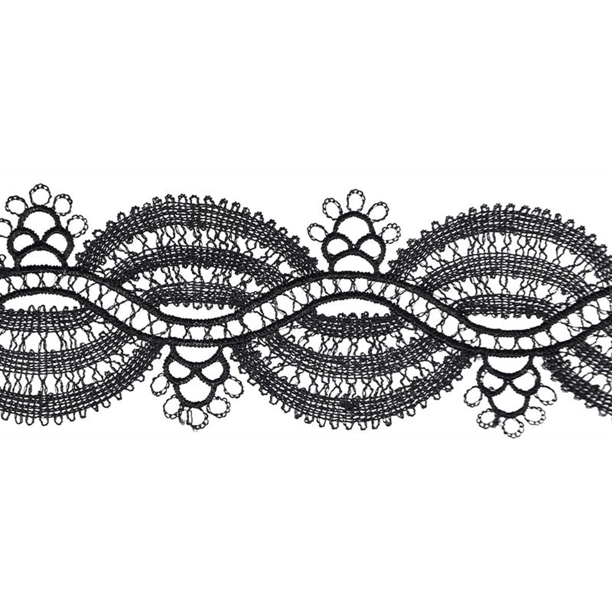 Wave Floral Venise Lace Trim, 1 1/2-inch X 5 Yards Scalloped Decorative Lace Edging for Bridal & Sewing