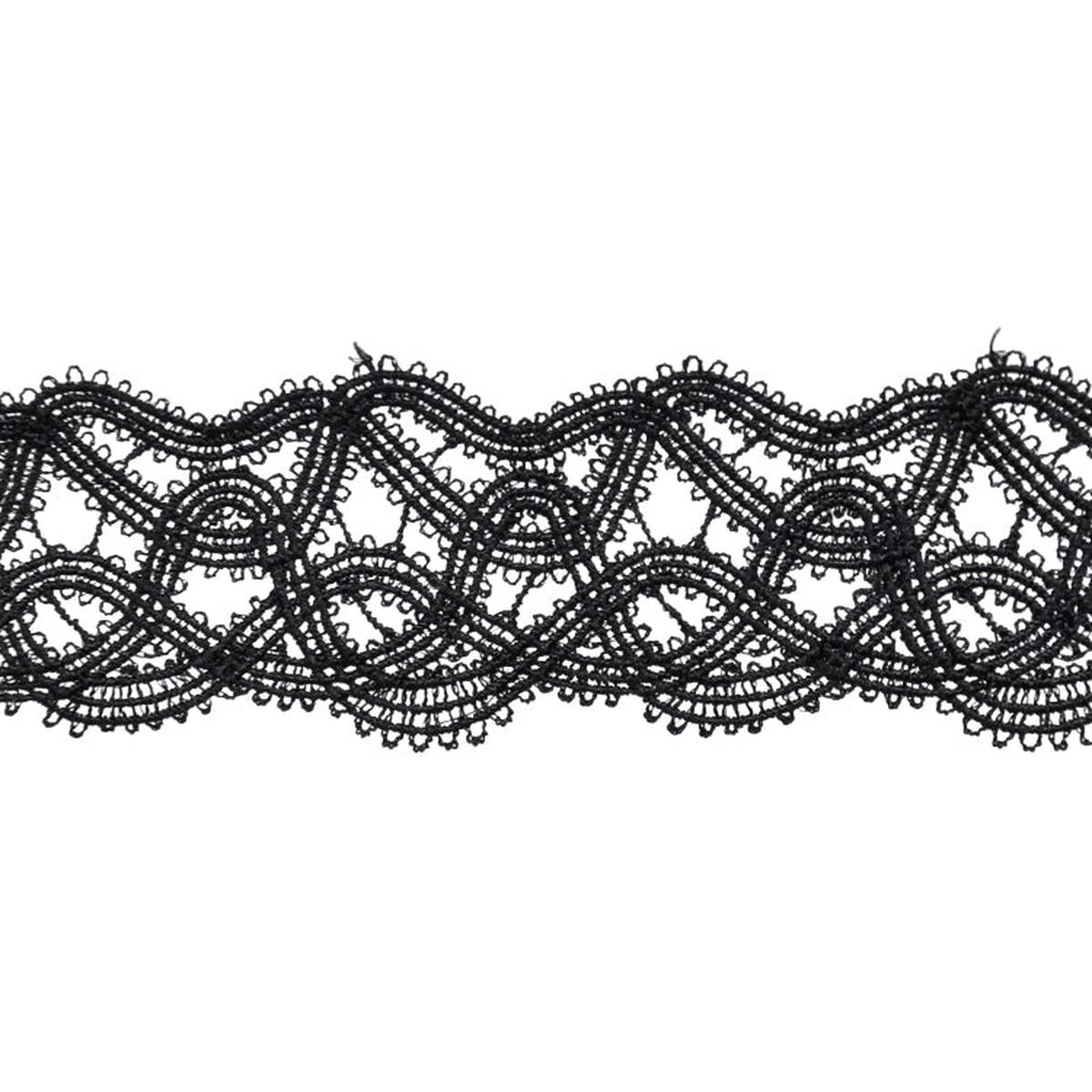 Geometric Scalloped Venise Lace Trim, 1 1/2-inch X 5 Yards Decorative Loop Lace Edging for Bridal and Sewing