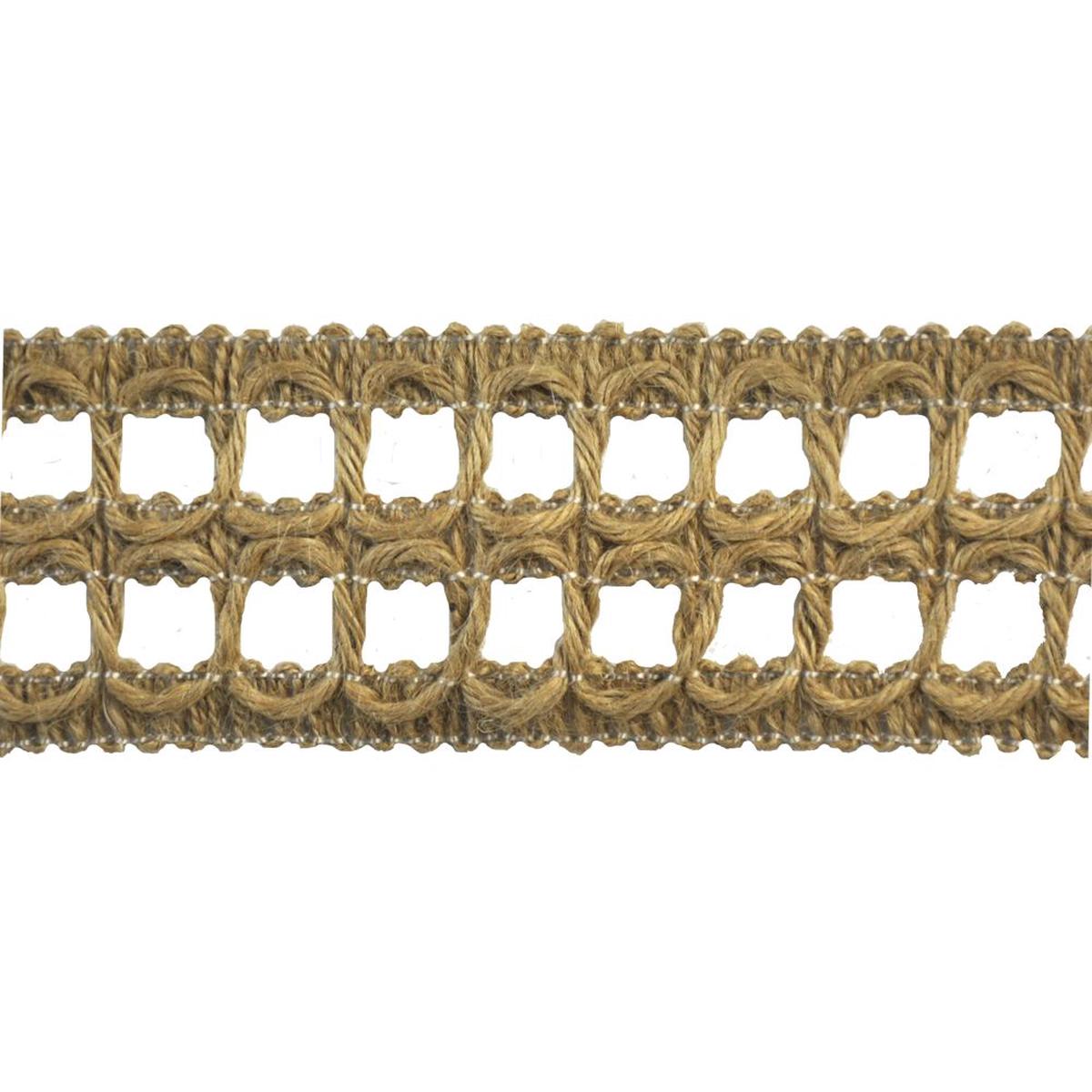 Natural Jute Woven Braid Trim, 2.25-in. X 5 Yards Rustic Style Decorative Trim for Crafts, Upholstery & Home Dcor