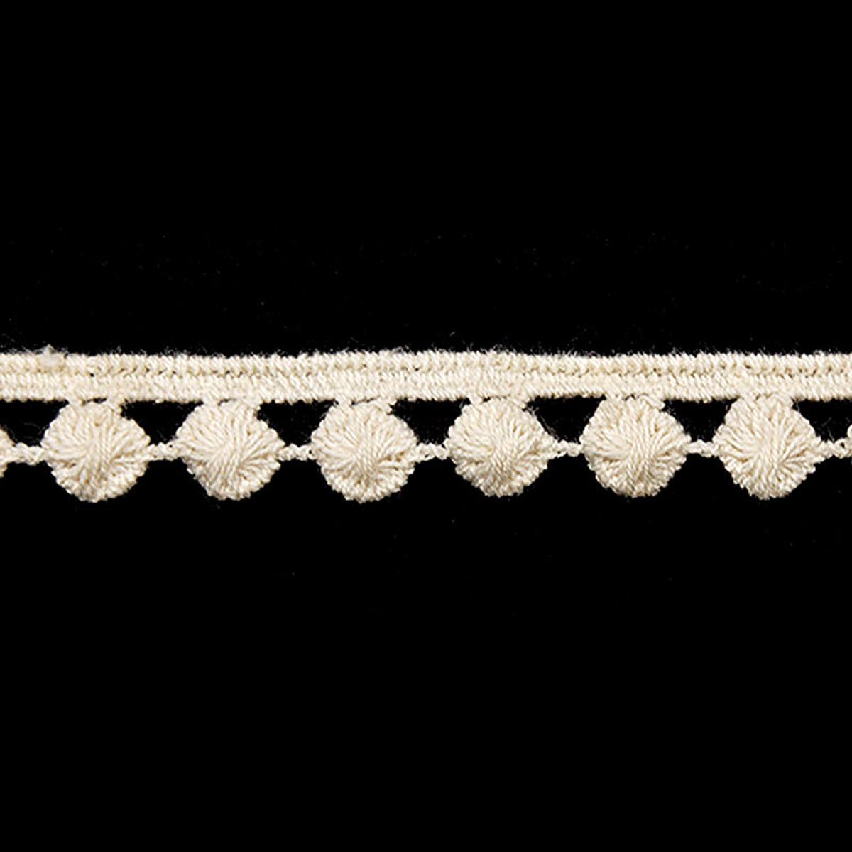 Ivory Pom Pom Scallop Lace Trim, 1.38-inch X 5 Yards Decorative Fringe Lace for Sewing, Crafts & Home Dcor