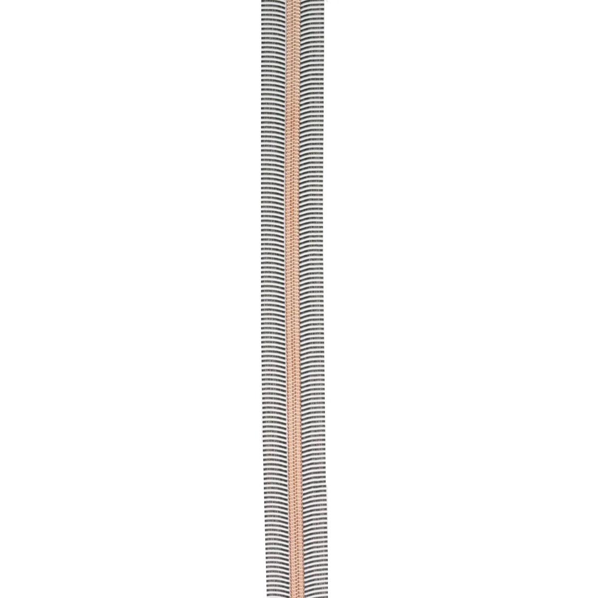 Black/White 5 Nylon Rose Gold Coil Zippers