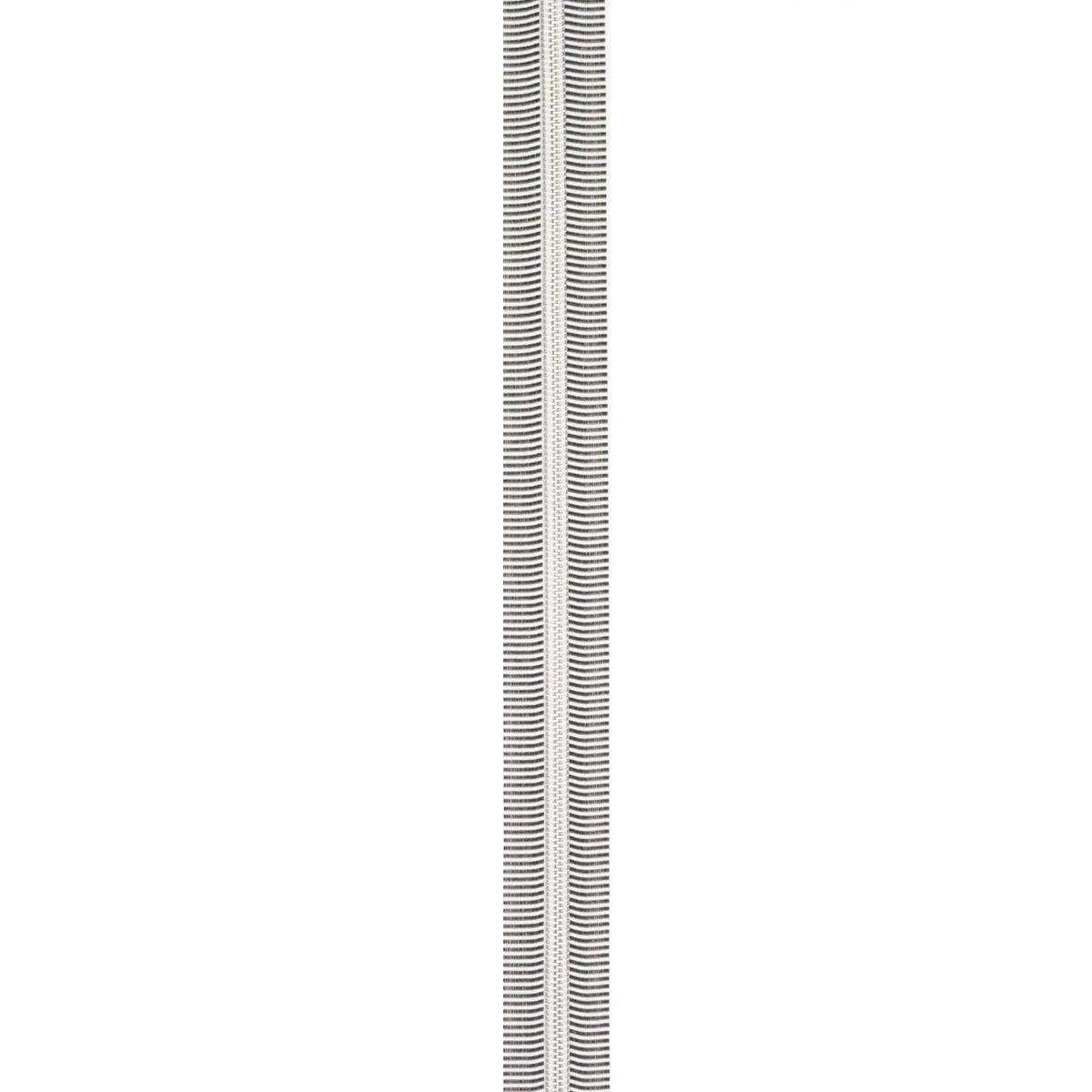 Black/White 5 Nylon Nickel Coil Zippers