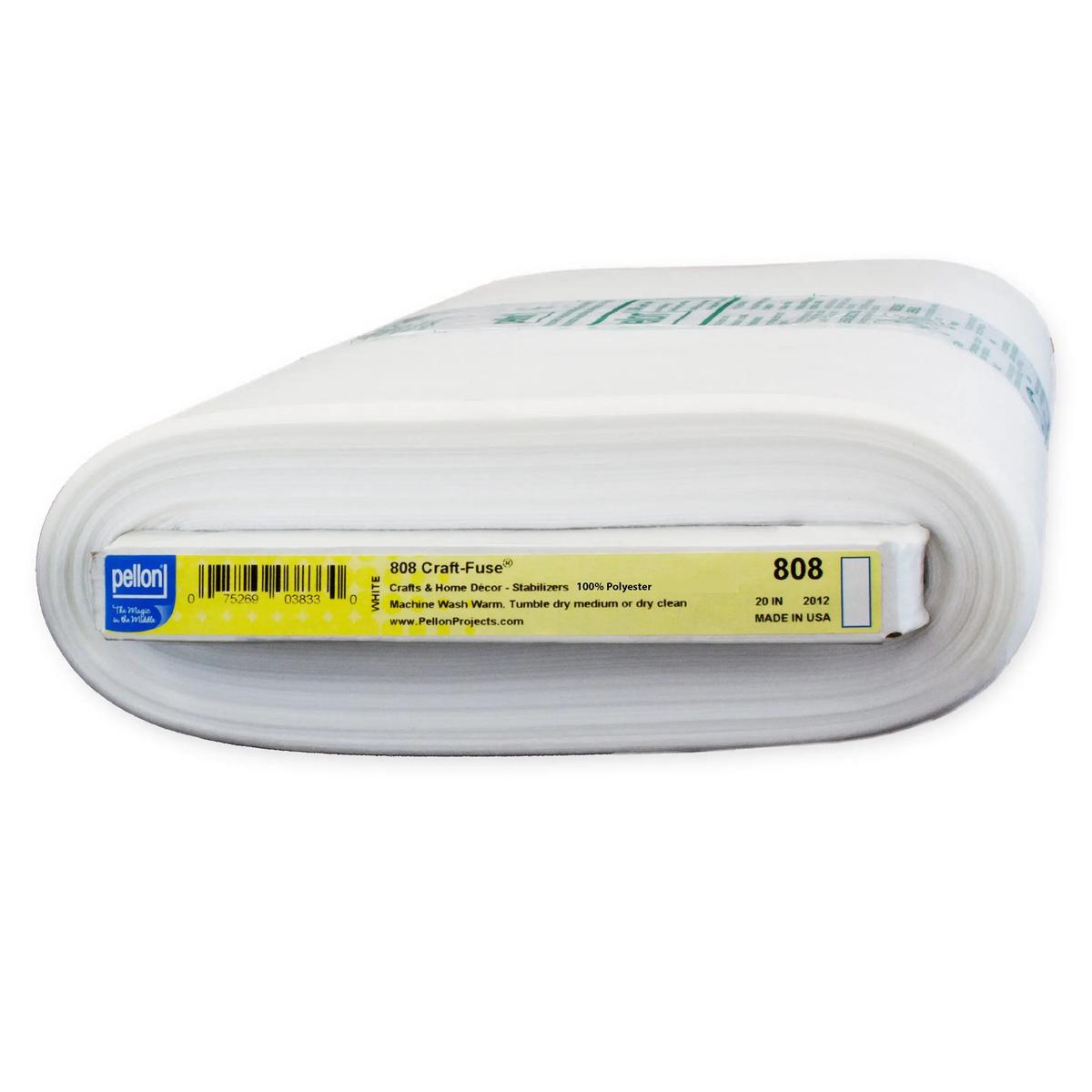 Pellon 808 Craft-Fuse Stabilizer 20" x 10 yards Bolt. Color: White.