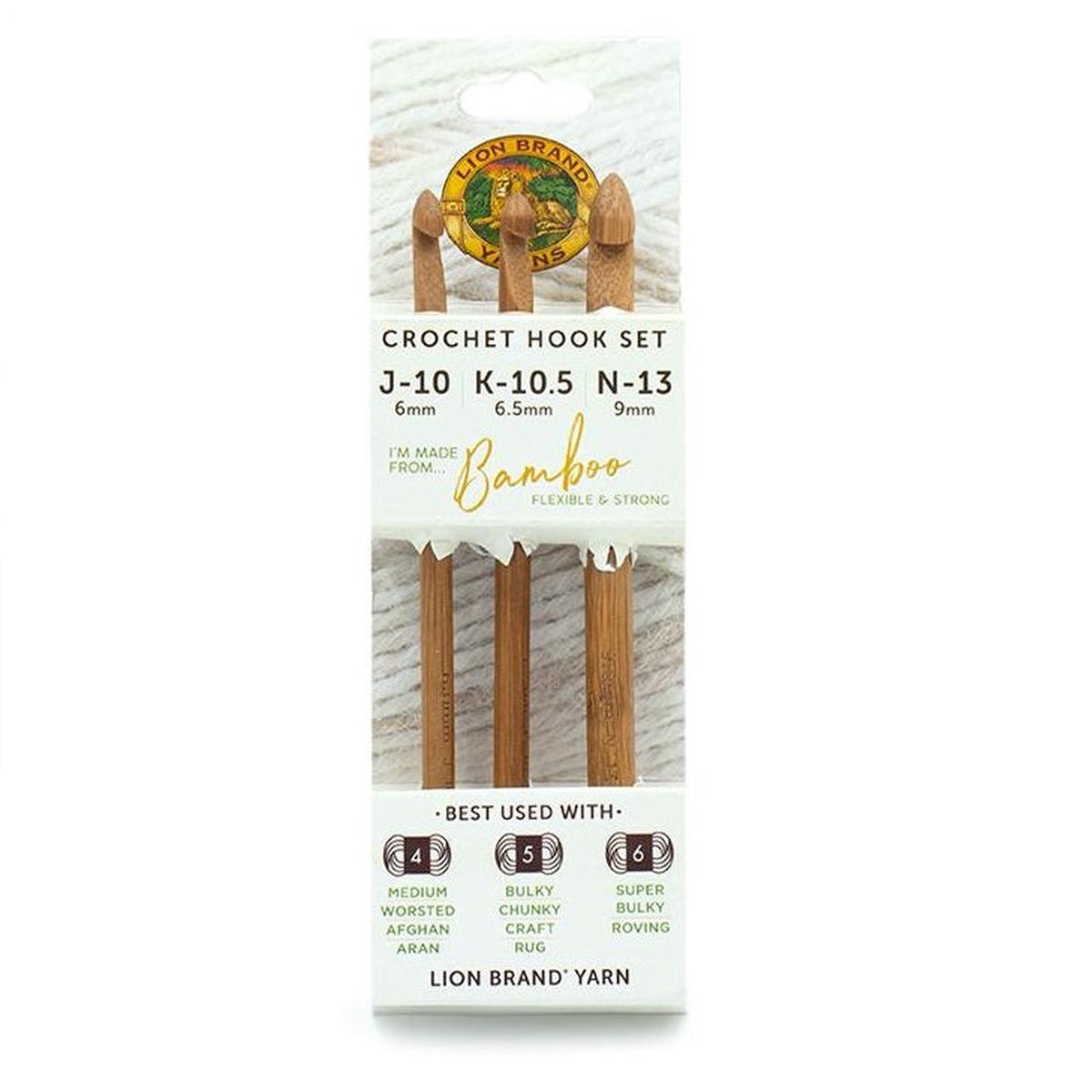 Lion Brand Bamboo Crochet Hook Set (Sizes J-K-N)