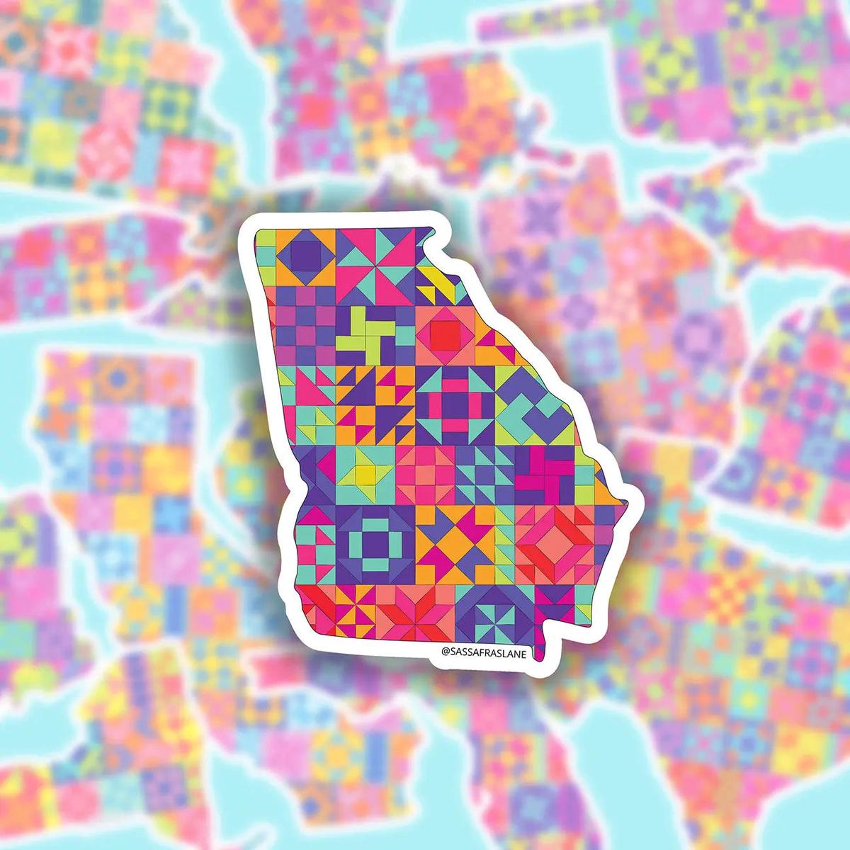 Georgia State Quilt Stickers