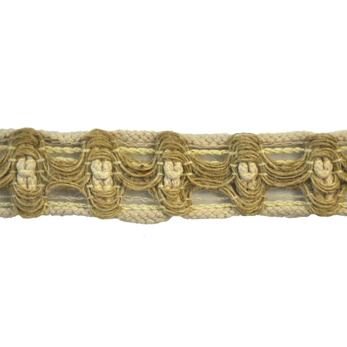 Natural Jute Loop Braid Trim, 1.25" X 5 Yards Rustic Decorative Woven Trim for Upholstery, Crafts & Home Dcor