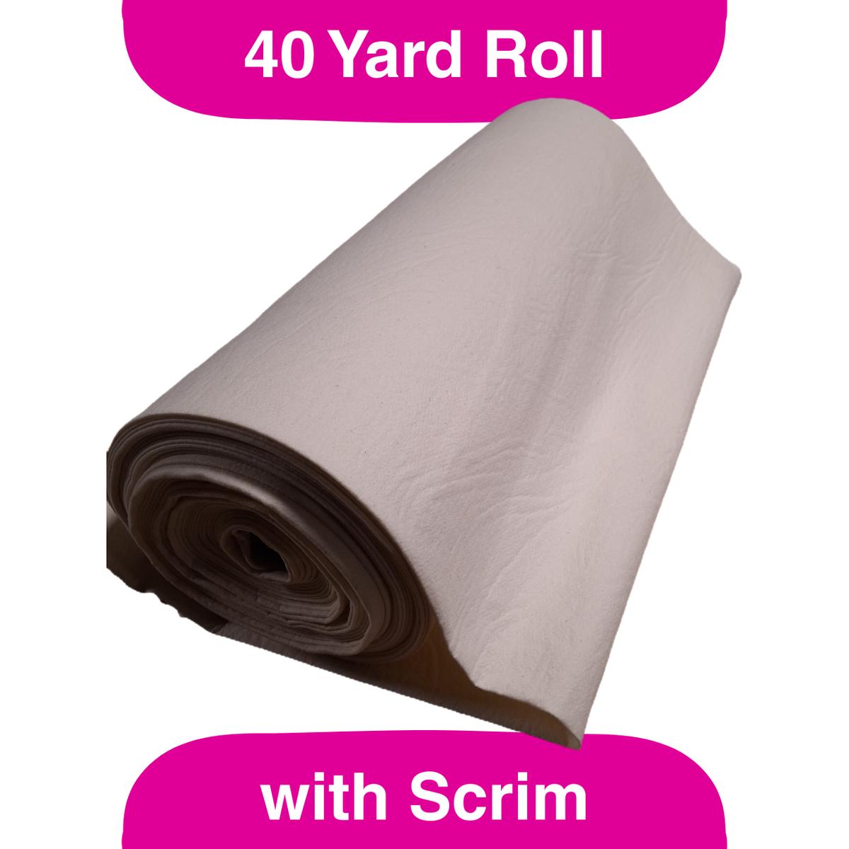 61" 100% Cotton batting with scrim liner, 40 yards