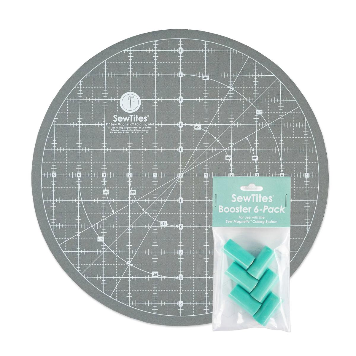 BUNDLE: Sew Magnetic 11" Rotating Self-Healing Cutting Mat + Boosters 6-Pack