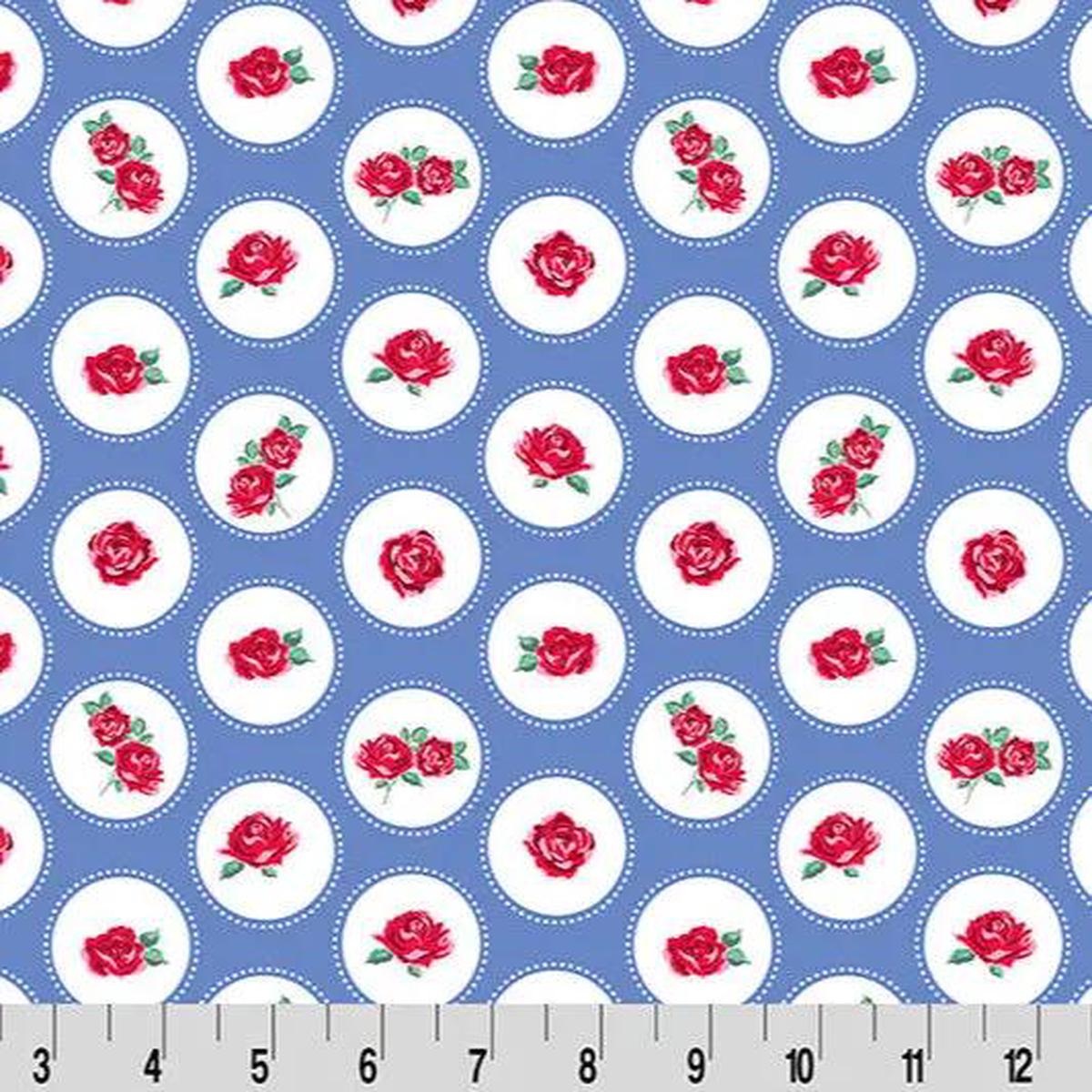 Cottage Rose Lane Brighton Quilting Cuddle Blue Bonnet Fabric per yard