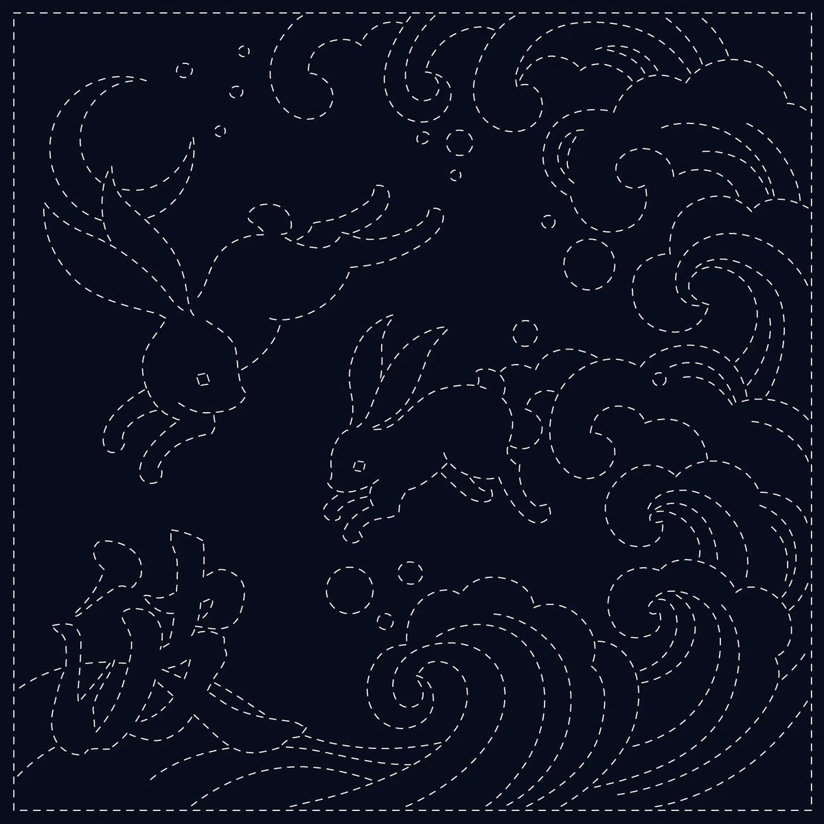 Sashiko Cloth Ara-Nami