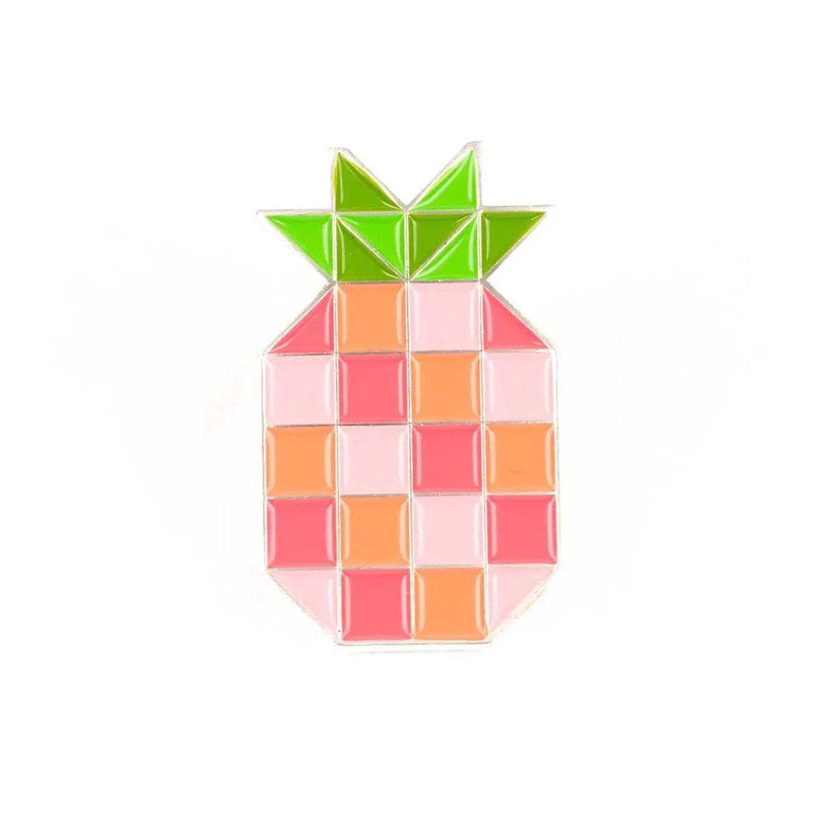 Pineapple Block Enamel Pin