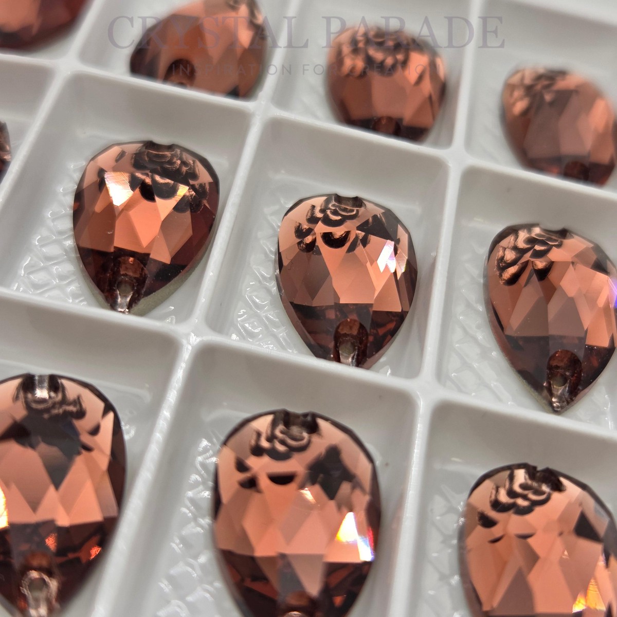 Zodiac Crystal Peardrop Sew on Stone - Burgundy
