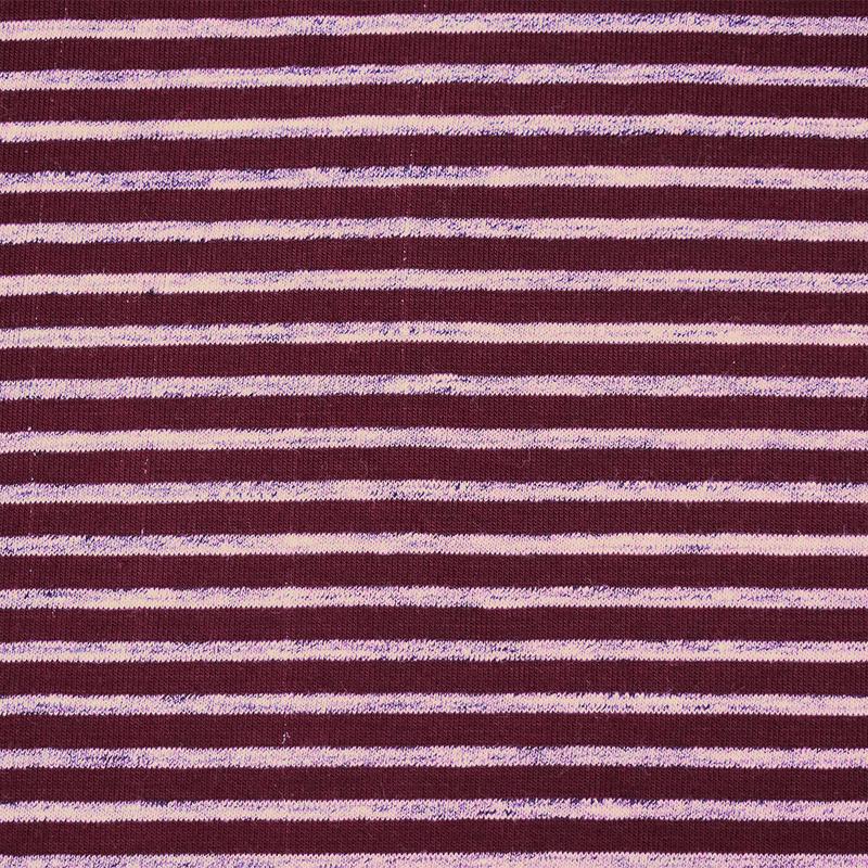 1 1/2 YD PC-Burgundy-Pink-Gray Poly Rayon Stretch Spandex Striped Jersey Knit Fabric