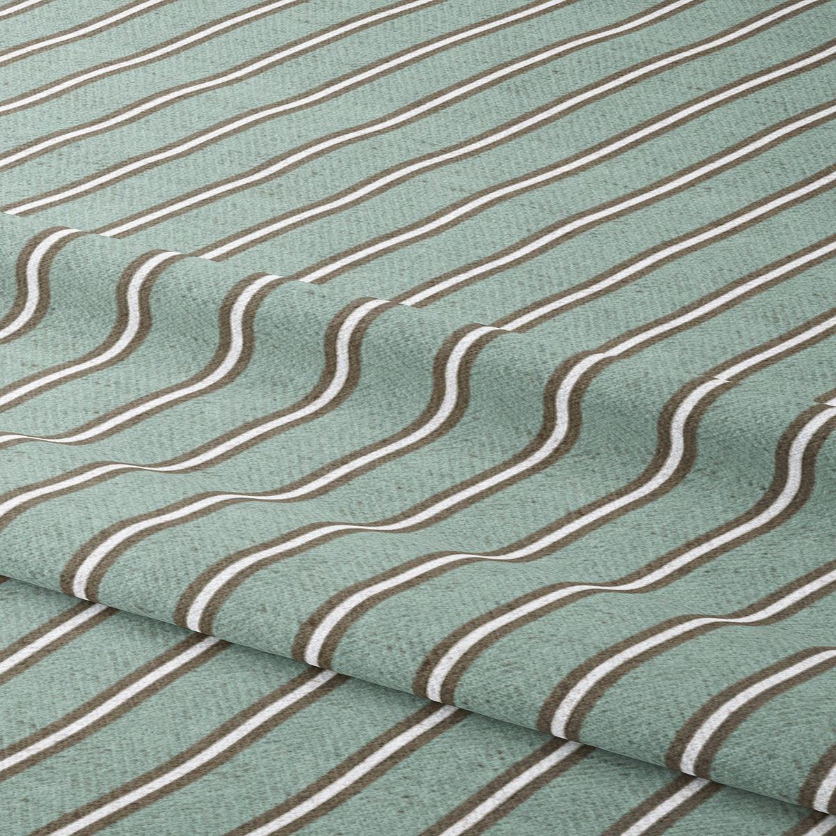 'Sobha Forest' Fabric by the Yard (Duck Egg Blue/ Cedar Brown)