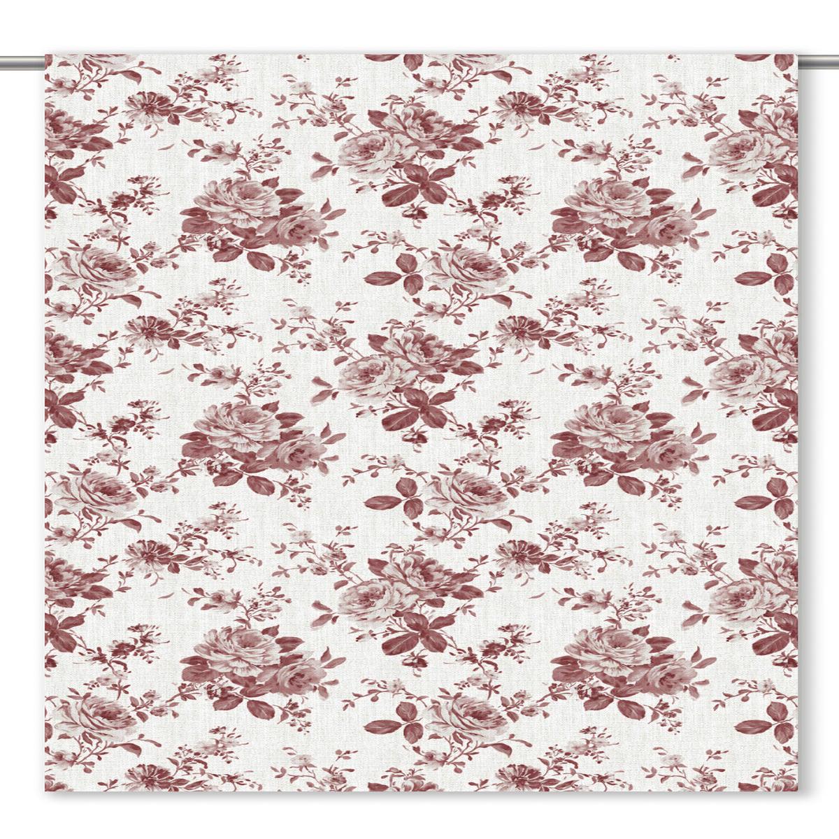 'Rosita Passion' Fabric by the Yard (Maroon Red/ White)