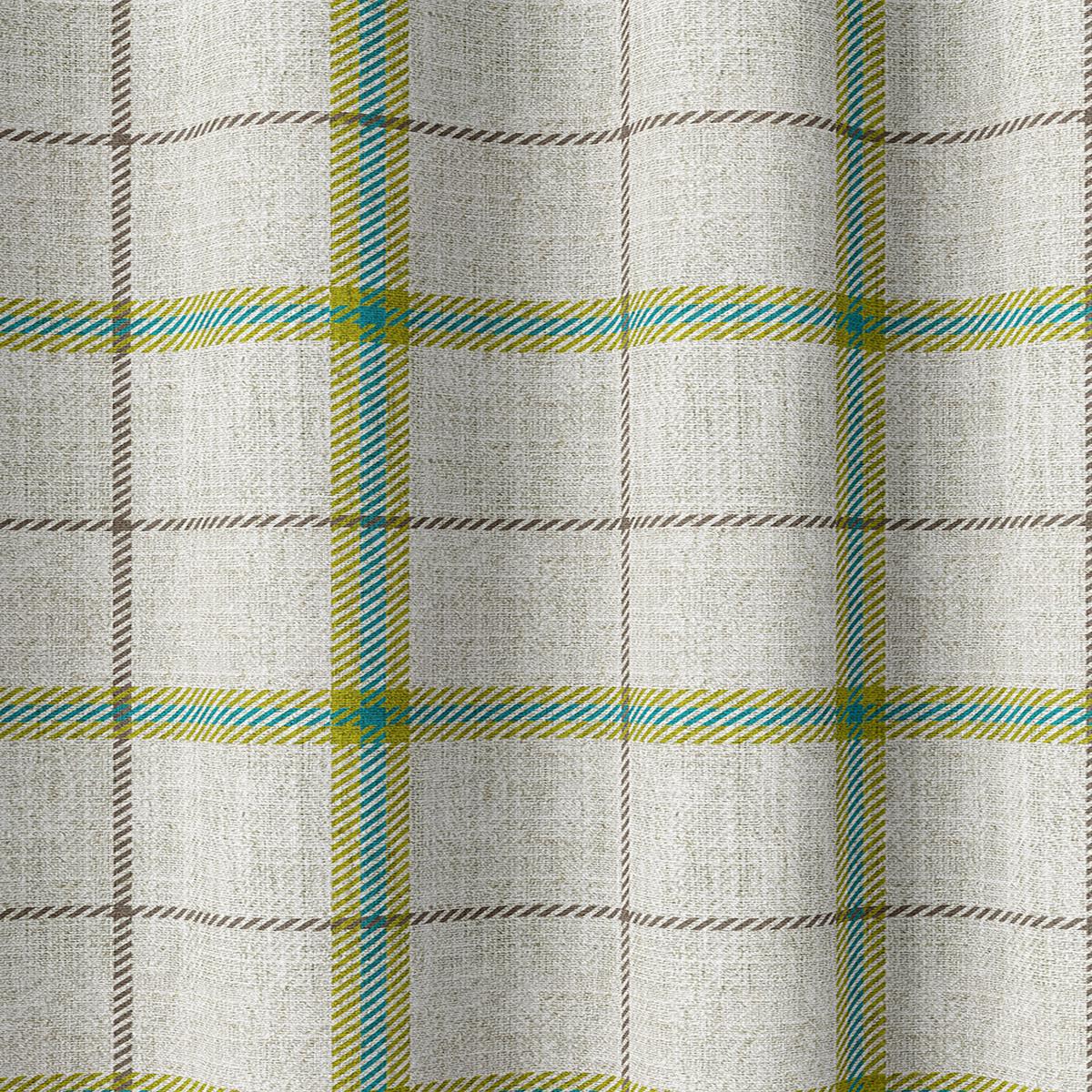 'Gold Ray' Fabric by the Yard (Linen White/ Green/ Blue)