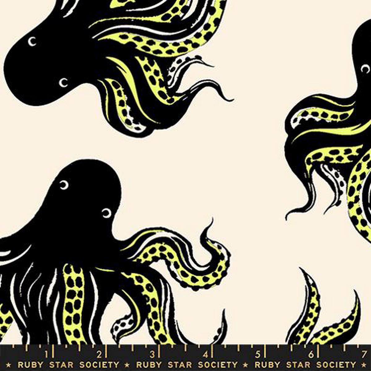 *Preorder* NEON YELLOW Mystery Food, Linen Cotton Canvas, Ink Shop by Sarah Watts for Ruby Star Society