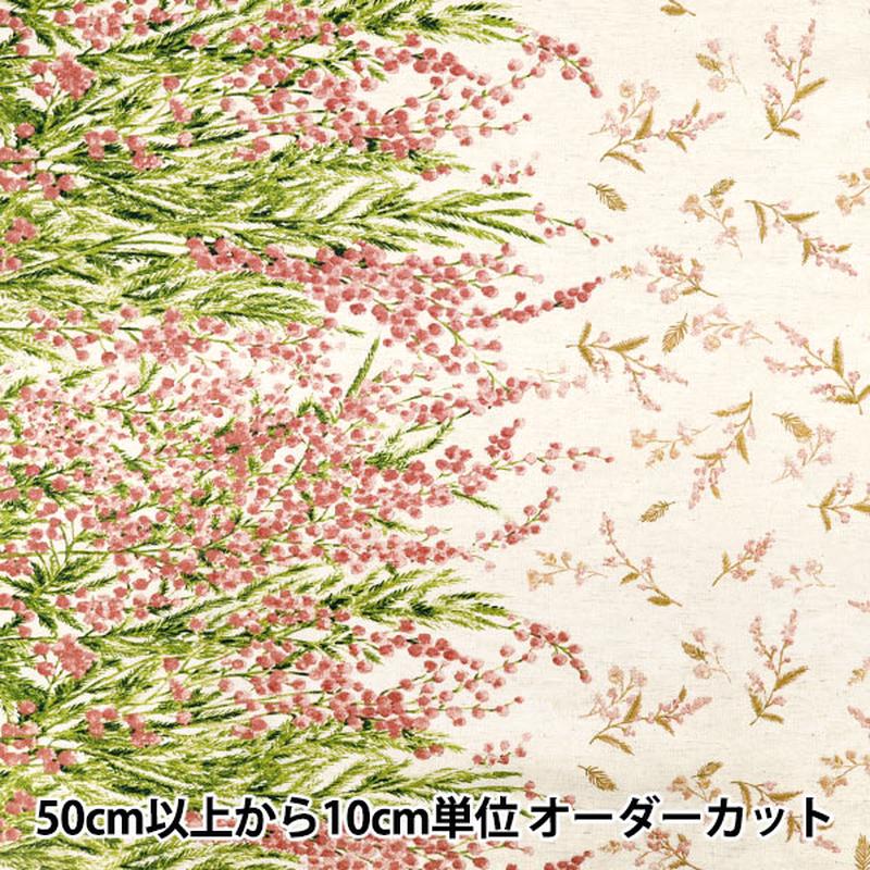 [Quantity from 5] Fabric "mOmen-t moment cotton linenSheeting Sofley processing Mimosa pattern Kinari x Pink 144-8050-B6PI" Yuzawayaoriginal