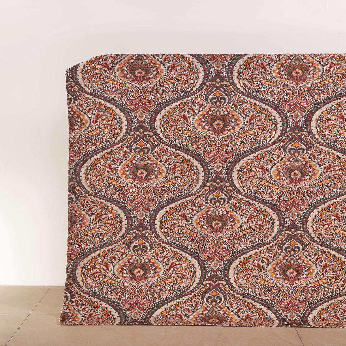\Nut Eyes\ Fabric by the Metre (Umber Brown/ Red/ Yellow)