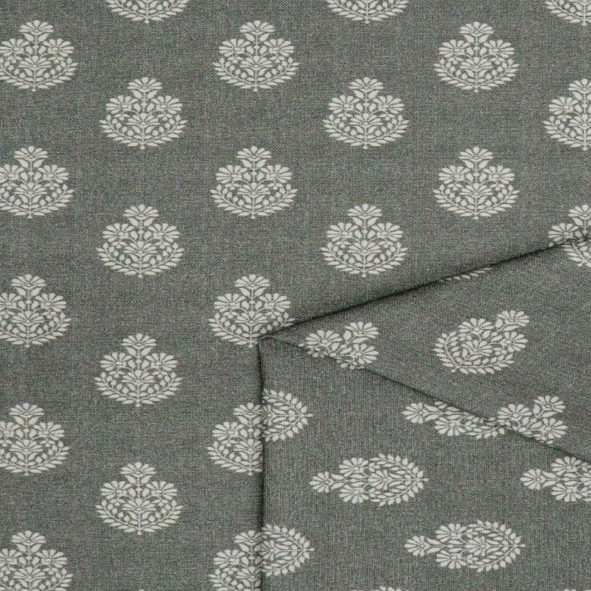 'Tuscan' Fabric by the Yard (Grey/ Black)