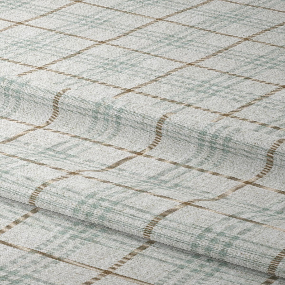 'Kew Garden' Fabric by the Metre (White/ Blue/ Brown)