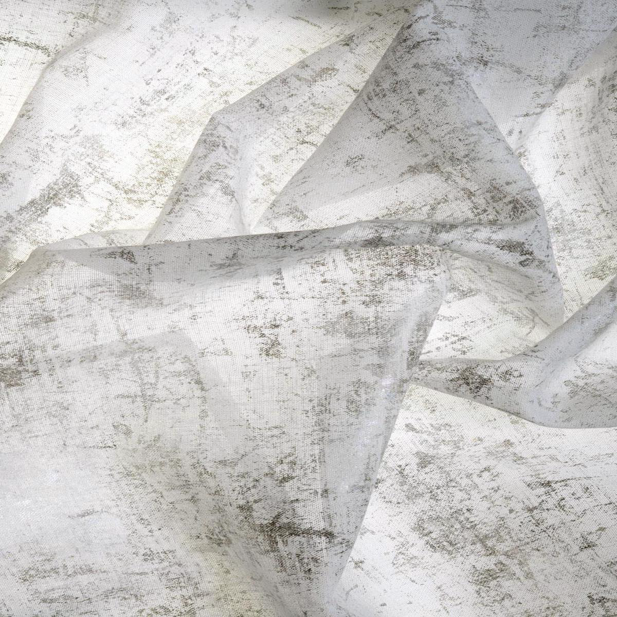 \Whispering Smoke\ Fabric by the Metre (White/ Metallic Silver/ Grey)
