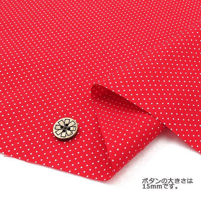 [From quantity 5] Fabric Polka dotsBroadprint (very small) red x white 88190-1-10 "